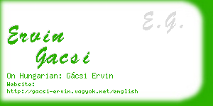 ervin gacsi business card